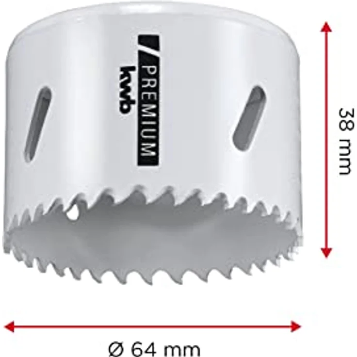 kwb Ø 64 mm Lochsäge HSS-Bi-Metall 598064 (Vario-Zahnung, 8% Cobalt, hohe Rundlaufgenauigkeit) – Bild 5