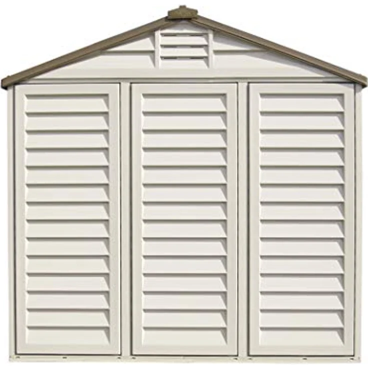 Duramax DuraPlus 8' x 8' Schuppen - Beige/Braun, Allwetterfestes Vinyl Lagerhaus mit dualem Belüftungssystem – Bild 4