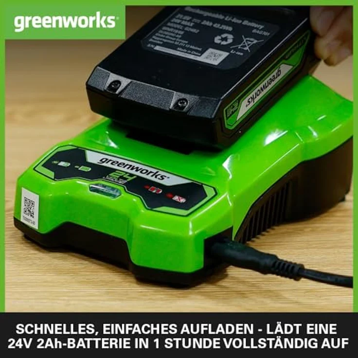 Greenworks Tools Akku-Ladegerät G24C Li-Ion 24 V 48W Output passend für alle Akkus der 24 V Greenwor – Bild 4