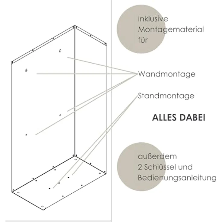 MOCAVI Paketbox 56 - Großzügiger Paketkasten anthrazit | Sichere Paketannahme mit Schloss | Wetterfeste Paketstation RAL 7016 – Bild 5