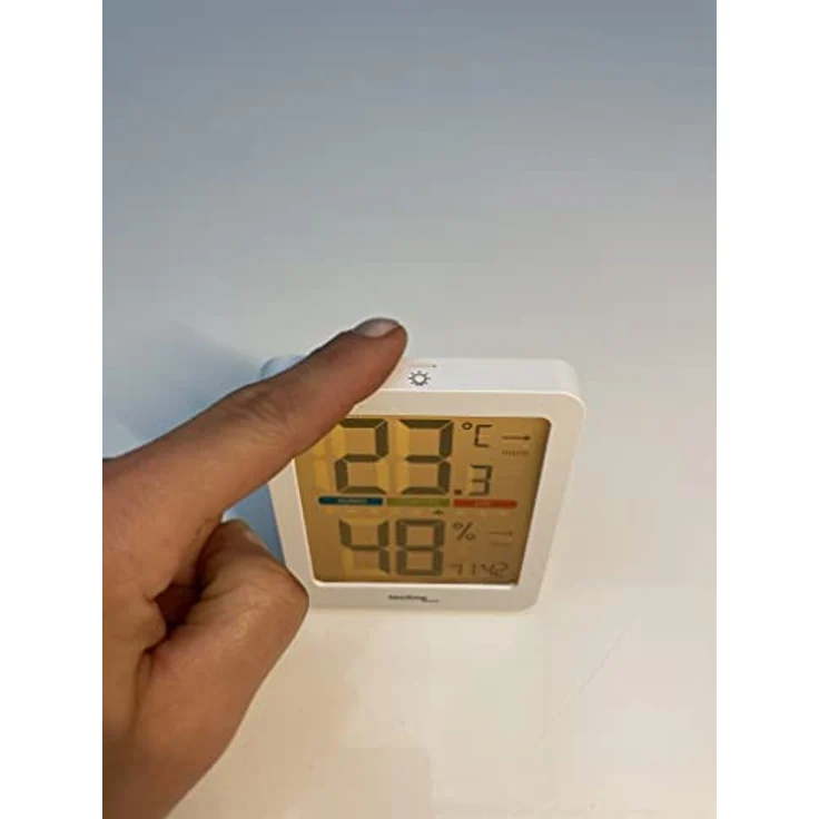 TECHNOLINE ES 9456 Thermo-Hygrometer, kompakt mit Magnethalterung, Temperatur -9,9°C bis 49,9°C, Luftfeuchtigkeit 20% - 95%, orange Hintergrundbeleuchtung – Bild 5