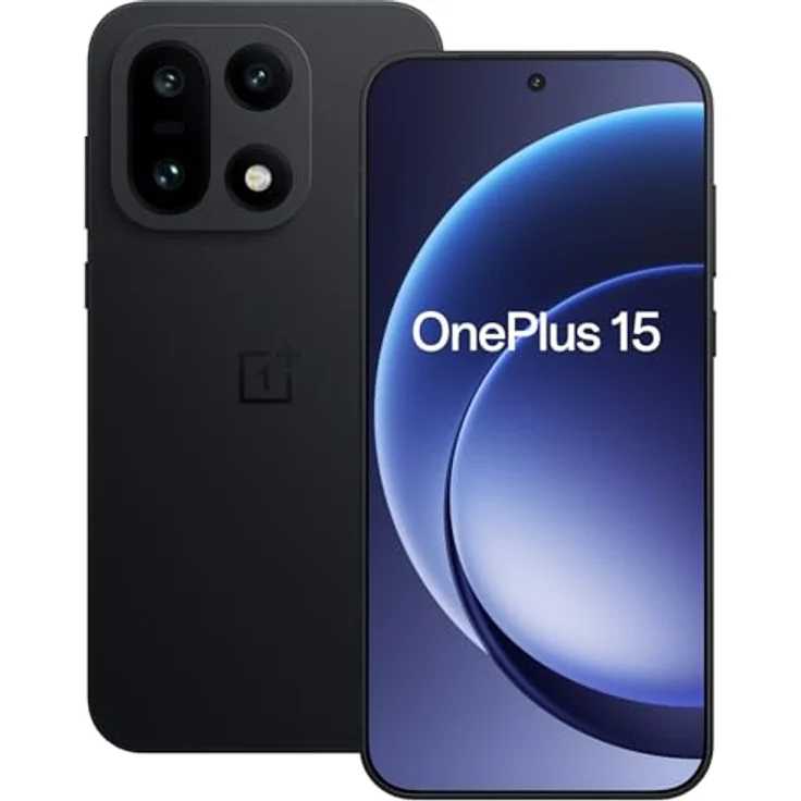 OnePlus 15 Smartphone mit Tri-Chip-AI, Snapdragon 8 Elite Gen5, 6,78" 165Hz Display, 7300 mAh Akku, Tri-50MP Kamera, 12GB RAM + 256GB Speicher, Unendliches Schwarz – 3 Jahre erweiterte Garantie – Bild 1
