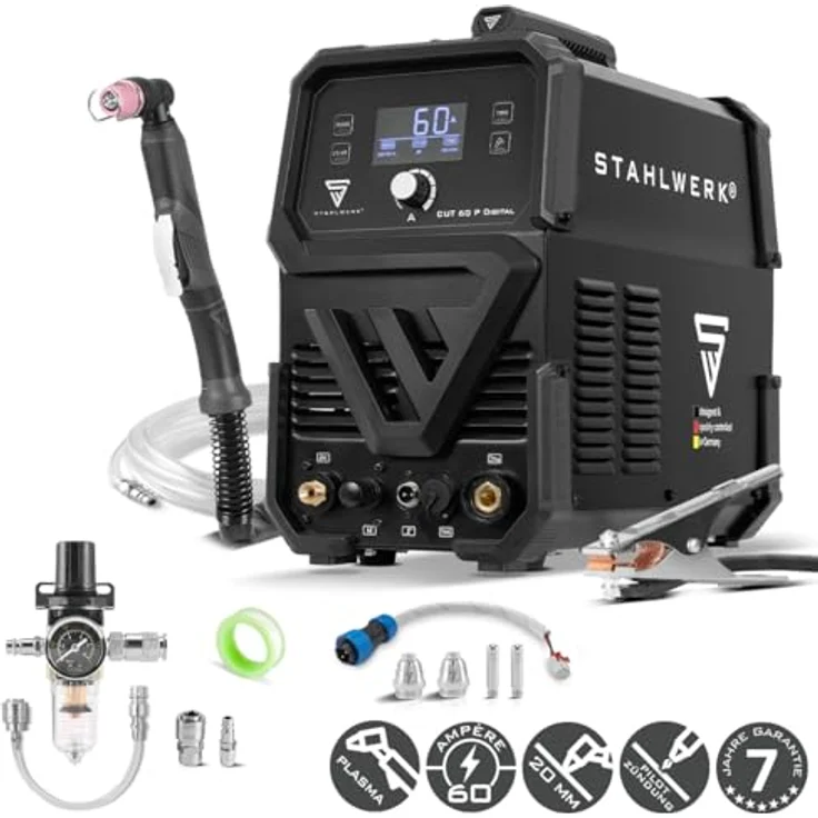 STAHLWERK CUT 60 P Digital, Plasmaschneider mit 60 Ampere, 20 mm Schneidleistung, inklusive THC und Zubehör – Bild 3