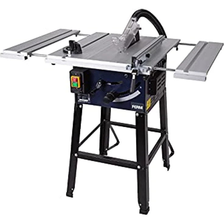 FERM Tischkreissäge 250mm - 1800 Watt - Ausziehbare Aluminium Arbeitstisch - Vakuum-Adapter - Winkelanschlag und Parallelführung - Inkl. T40 (TCT) Sägeblatt – Bild 2