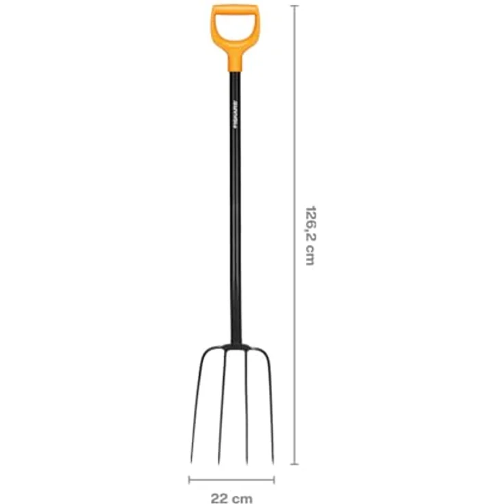 Fiskars Kompostgabel Solid, 4 Zinken aus Qualitätsstahl, 126 cm, ergonomischer Kunststoff-Stiel in Schwarz/Orange, Modell 1070674 – Bild 3