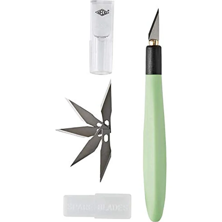 Werner Dorsch Comfortline Pastell Cuttermesser, Skalpell mit 15 cm scharfer Klinge, mintgrün/schwarz und 5 Ersatzklingen – Bild 6