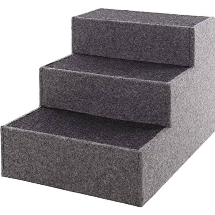 Flamingo Hundetreppe VELTA S, MDF mit Filzbezug, grau, 40x45x30 cm