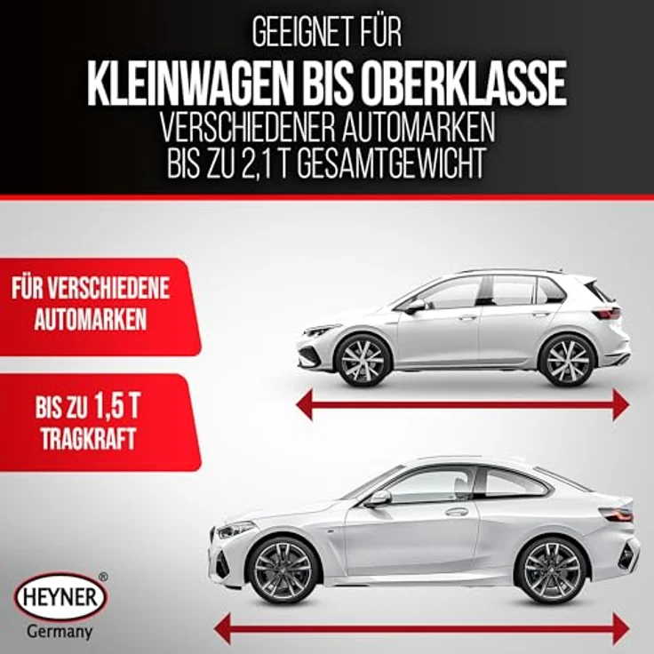 HEYNER® UltraLift M PRO Scherenwagenheber 1,5 t für Opel Corsa Gen F (2019, FL 2023) – 360° Gummiauflage mit 4 mm Metallkern, Hubbereich 276 mm, inklusive 17 mm Ratsche & Kurbel, Comfort-Verlängerung, Q235-Stahl, bis -50 °C – Bild 5