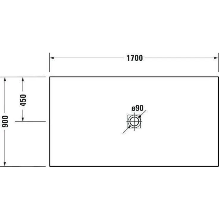 Duravit Duschwanne Sustano Rechteck 1700x900x30mm dunkelgrau matt