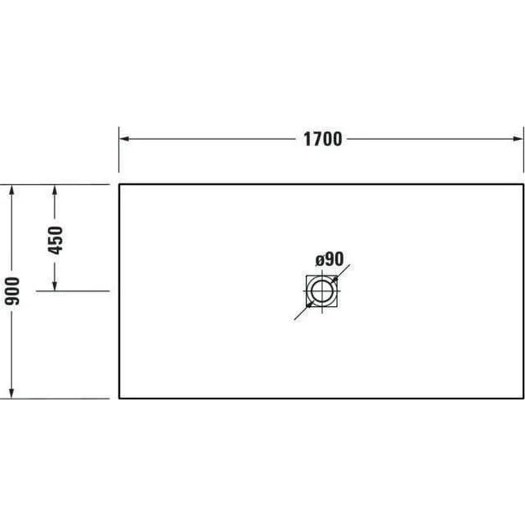 Duravit Duschwanne Sustano Rechteck 1700x900x30mm dunkelgrau matt