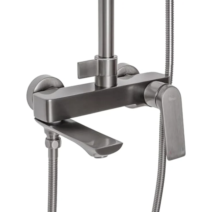 wohnwerk.idee Avalon Duschsystem, Duscharmatur mit Regendusche Ø 25 cm, Gold Matt Schwarz Grau Kupfer – Bild 2