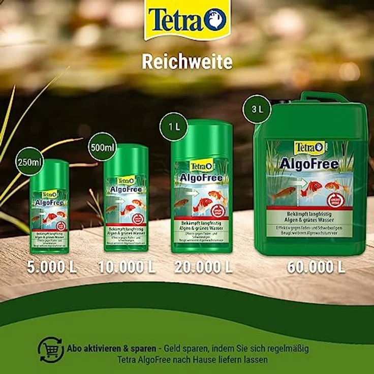 Tetra Pond AlgoFree Schwebealgen- und Fadenalgenvernichter, bekämpft langfristig grünes Wasser im Gartenteich, 250 ml – Bild 4