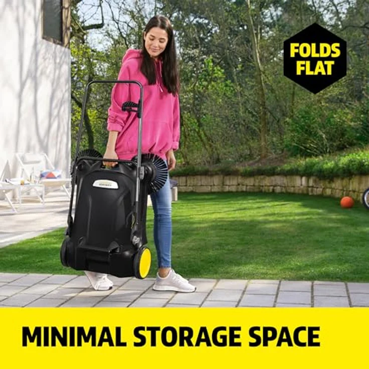 Kärcher S 4 Twin Go!Further, manuelle Kehrmaschine mit 2.400 m²/h Flächenleistung, schwarze Ausführung, 20 Liter Behälter – Bild 6