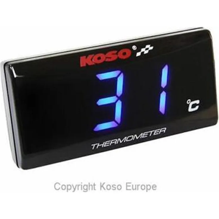 Koso Digital Super Slim Thermometer + Hygrometer, Temperaturbereich von 0 bis 120 °C, digitales Display, Blau