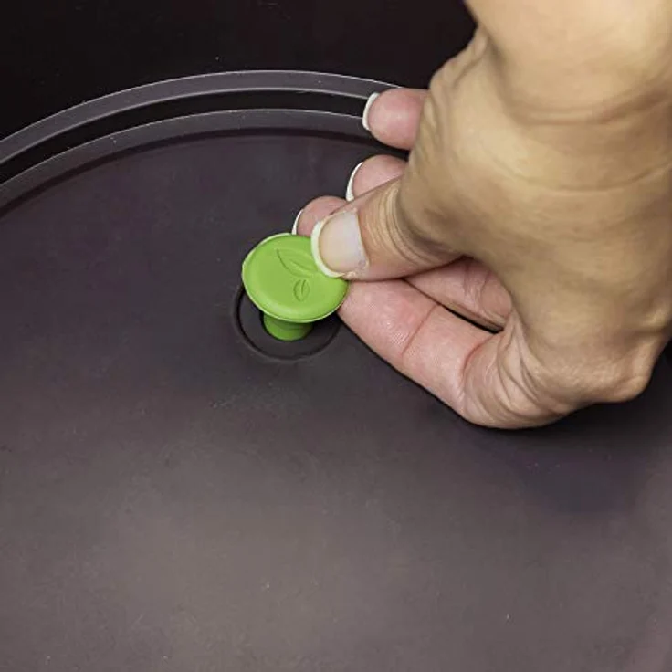 Keter Curver Garten Pflanzentopf, mittelgroß mit rundem Boden, schokoladenbraun, elegantes Rattan-Finish, Drainagelöcher für optimale Bewässerung – Bild 3