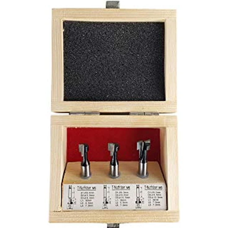 STIER T-Nutfräser-Set 3-teilig M5 M6 und M8 Schrauben, 8 mm Schaft, für Oberfräsen, T Nut Fräser, T Nutfräser - Preisvergleich – Bild 1