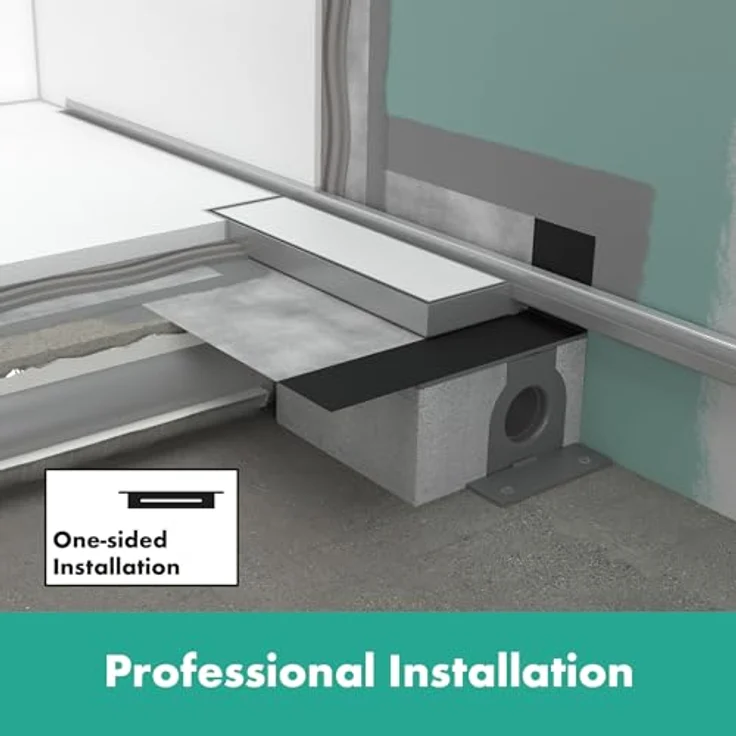 hansgrohe RainDrain Minimalistic, Fertigset Duschrinne 1000mm, befliesbare Abflussrinne mit Edelstahl 304, hohe Entwässerungskapazität und integriertes Gefälle – Bild 2