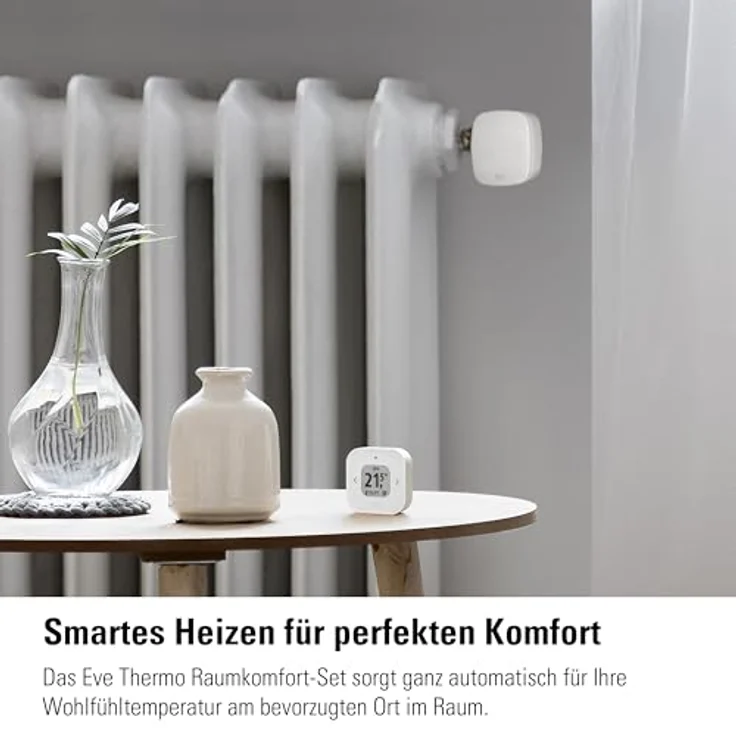 Eve Thermo – Raumkomfort-Set für 1 Heizkörper, inkl. Eve Thermo Control, Smart Home kompatibel, Matter/Thread, für Apple Home, benötigt Apple TV 4K oder HomePod Mini – Bild 3