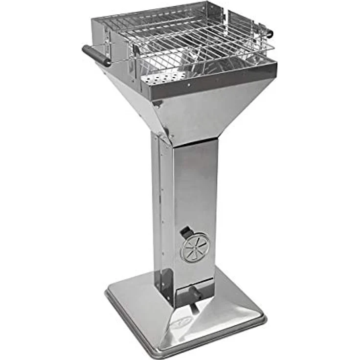 Design Säulengrill Trichtergrill Holzkohlegrill BBQ Edelstahl – Bild 3