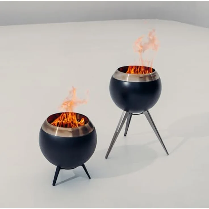 höfats Moon hoher Fuß - Standfuß aus Edelstahl für erhöhten Stand - Zubehör für Moon Feuerkorb - platzsparende Lagerung Dank Verschraubung - schneller Umbau zum erhöhten Feuerkorb – Bild 5