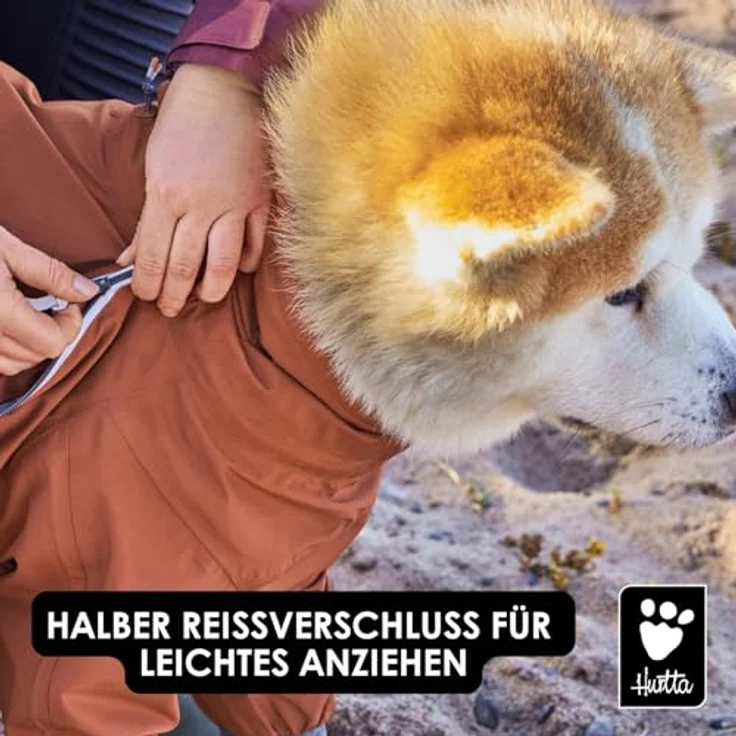 HURTTA Mudventure Overall ECO, wasserdichter Hundeoverall mit reflektierenden Prints, schwarz – Bild 8