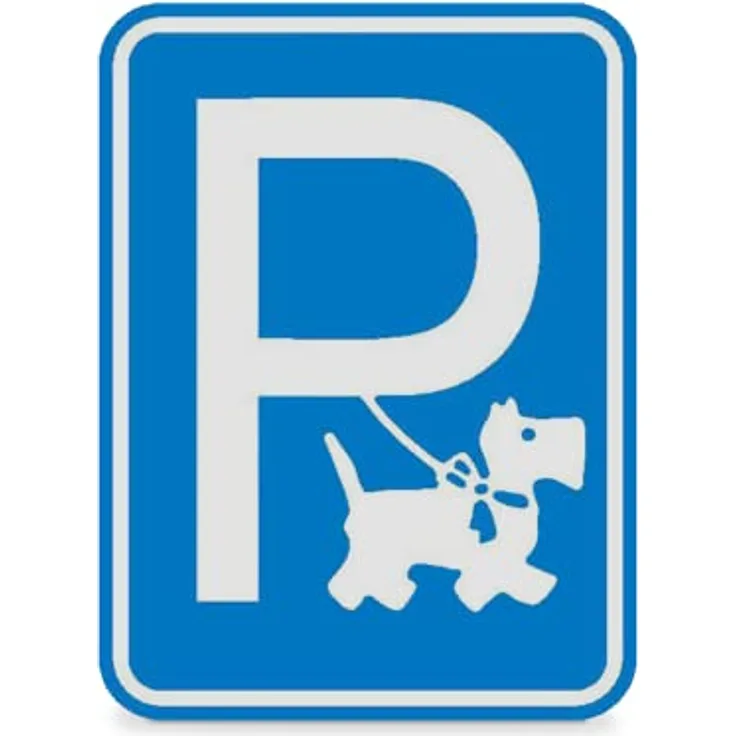 Betriebsausstattung24® Hundeparkplatz (Symbolschild) Hinweisschild für Gewerbe und Privat,Alu,15x20 cm