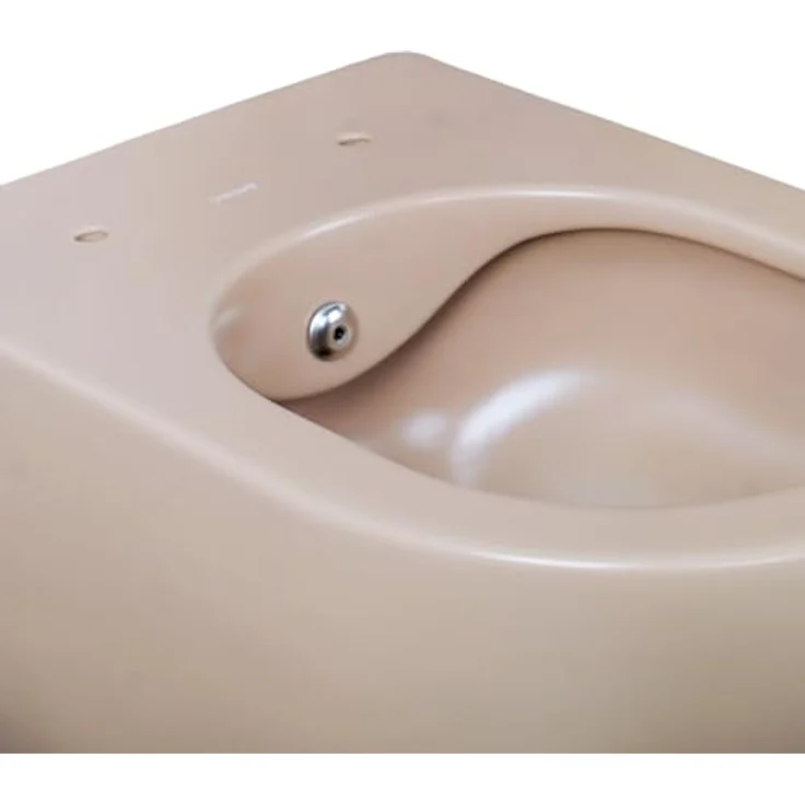 Creavit RimOff Hänge WC, spülrandlos mit Hygiene-Bidetfunktion, Cappuccino matt, 35,5x35x51 cm – Bild 3