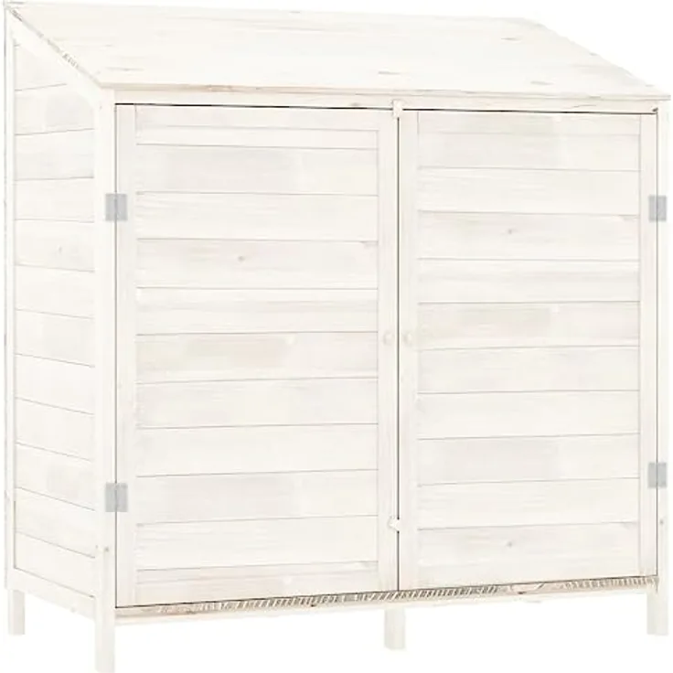 vidaXL Geräteschuppen Weiß 102x52x112 cm Massivholz Tanne