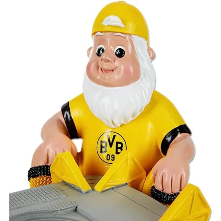 Borussia Dortmund BVB Gartenzwerg mit Stadion - Teelichthalter - 15x13x10,5 cm, Gelb – Bild 3