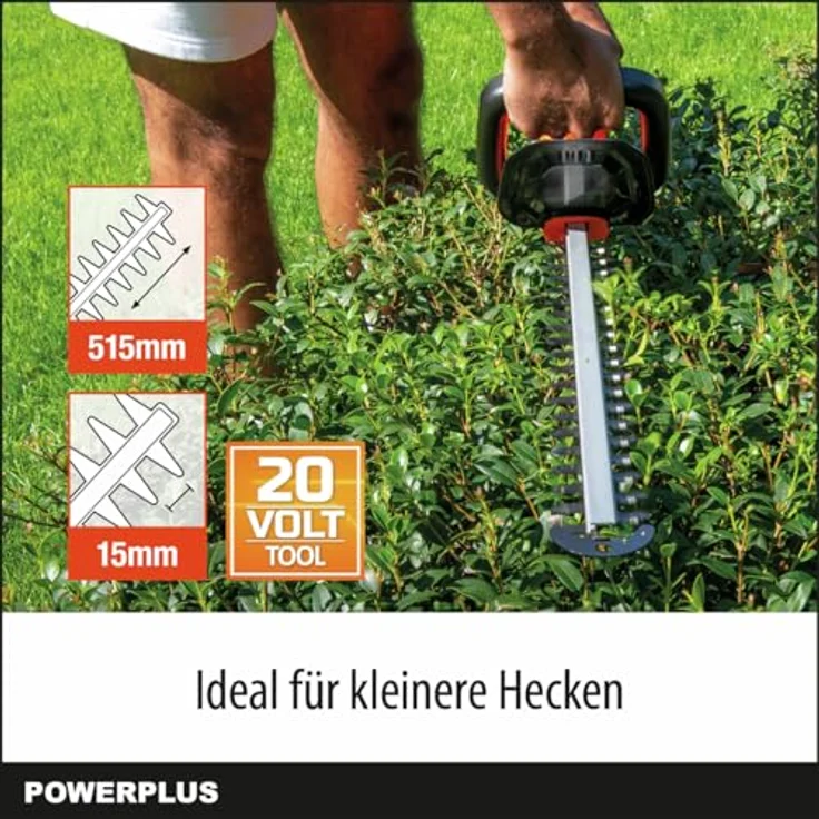 Powerplus Dual Power POWDPG75301, Akkubetriebene Heckenschere mit 515 mm Klinge, 1300 Hüben pro Minute, für Äste bis 15 mm – Bild 6