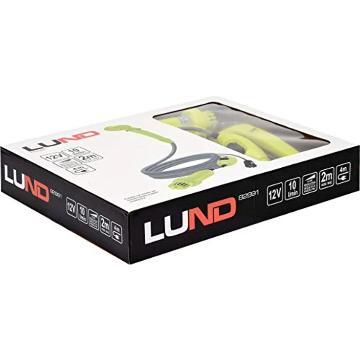LUND Mobiler Camping-Duschset, 10 l/min mit Elektropumpe, graue Farbe, leicht und kompakt, robustes ABS Kunststoff – Bild 8