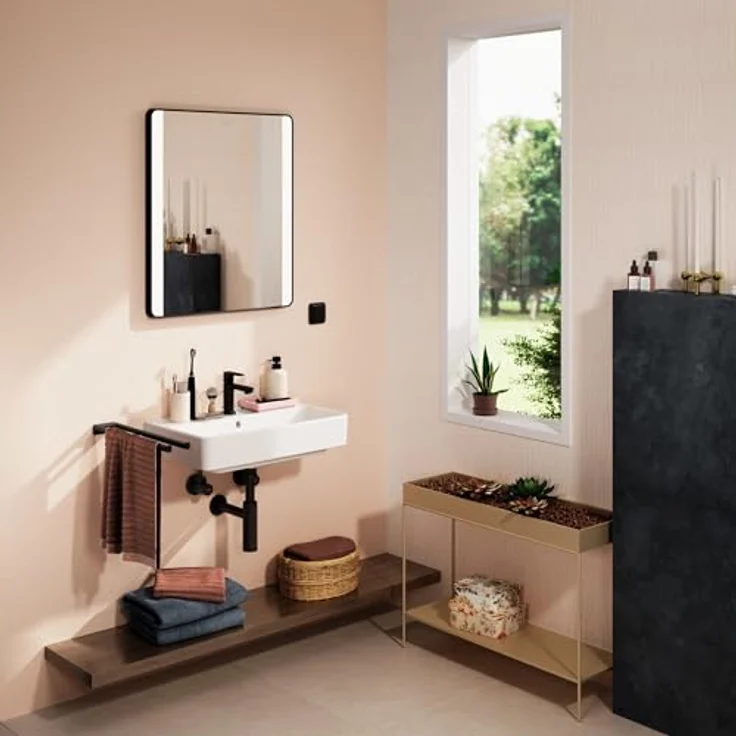 Hansgrohe Xanuia Q Kompakt Waschbecken, wandhängend, 1 Hahnloch, mit Überlauf, 600x370mm, weiss – Bild 4