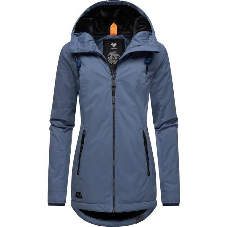 Ragwear Winterjacke Zuzka - Wasserdichter Winterparka mit Teddyfleece Innenfutter, floral