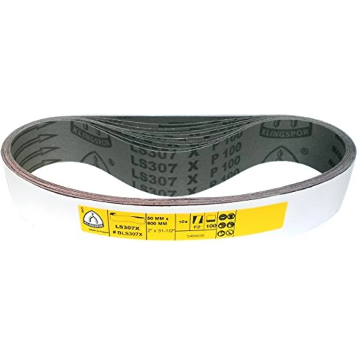 Klingspor Schleifband LS307X, 50 x 800 mm, Körnung P40, 10 Stück, für Holz & Metall, reißfeste Gewebeunterlage, Profi-Qualität für Schärfmaschinen – Bild 2