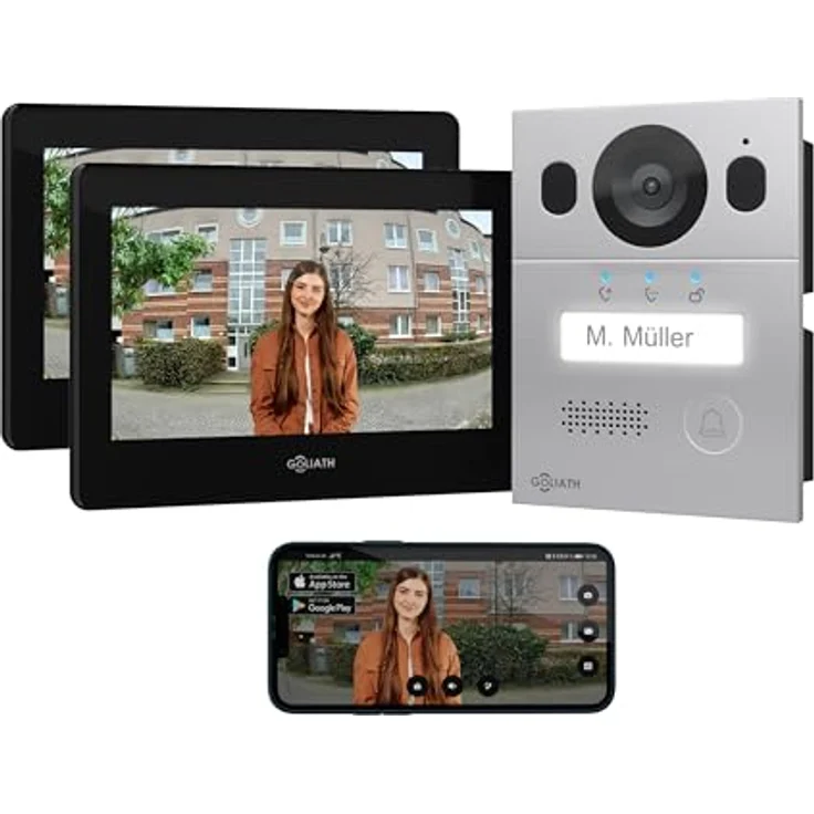 Goliath Intercom Goliath Basic Line, 2-Draht Video-Türsprechanlage mit FullHD, App-Anbindung, Schwarz/Silber – Bild 1