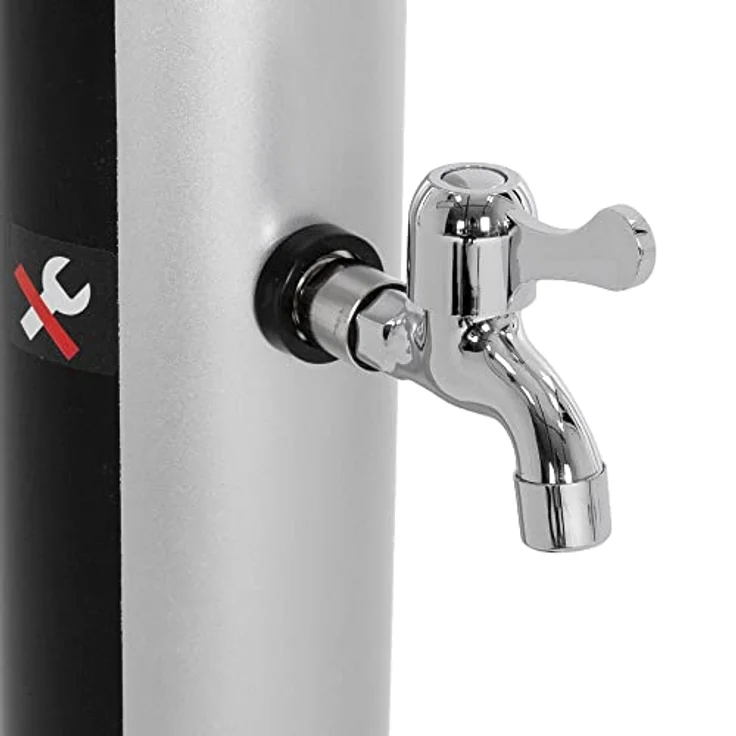 Solardusche 20L mit Fußdusche und Regenduschkopf 210 cm Silber/Schwarz ML-Design - Preisvergleich – Bild 5