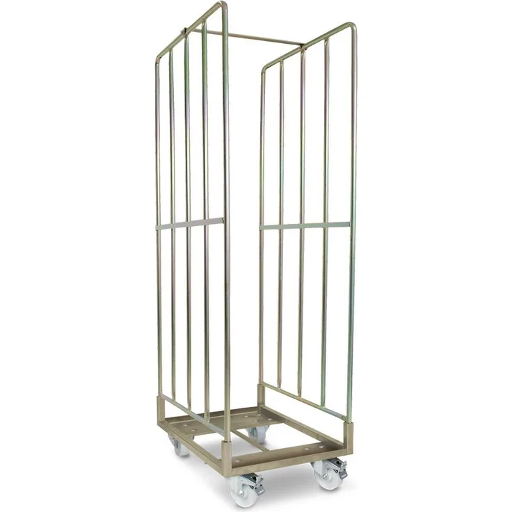 BRB-Lagertechnik Transportwagen Rollcontainer/Gitterrollwagen, Tragkraft 500 kg, galvanisch goldverzinkt, 480x640x1740 mm