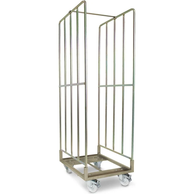 BRB-Lagertechnik Transportwagen Rollcontainer/Gitterrollwagen, Tragkraft 500 kg, galvanisch goldverzinkt, 480x640x1740 mm