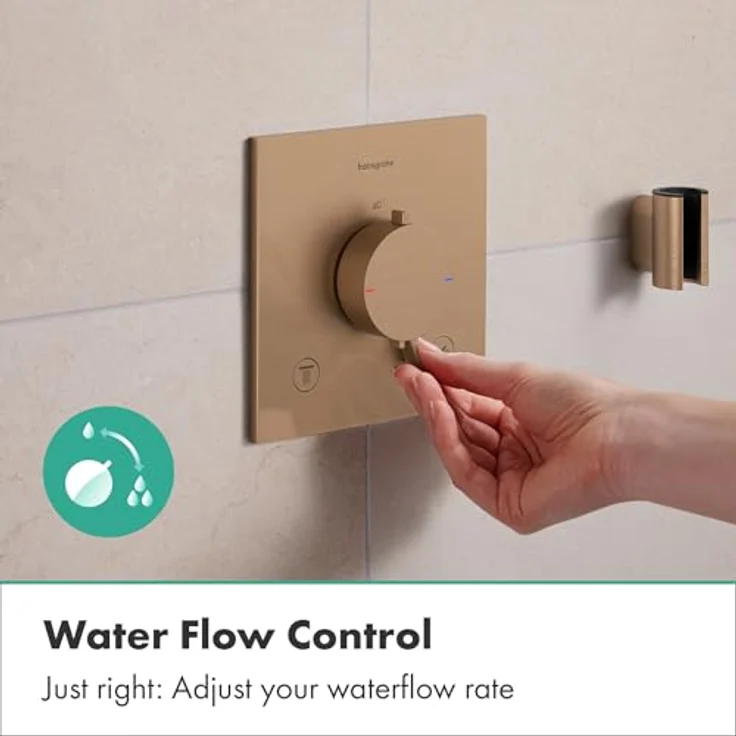 hansgrohe Ecostat Comfort E - Duschthermostat Unterputz mit SafetyStop bei 40°C, für 2 Verbraucher, Brushed Bronze, 33716140 – Bild 5