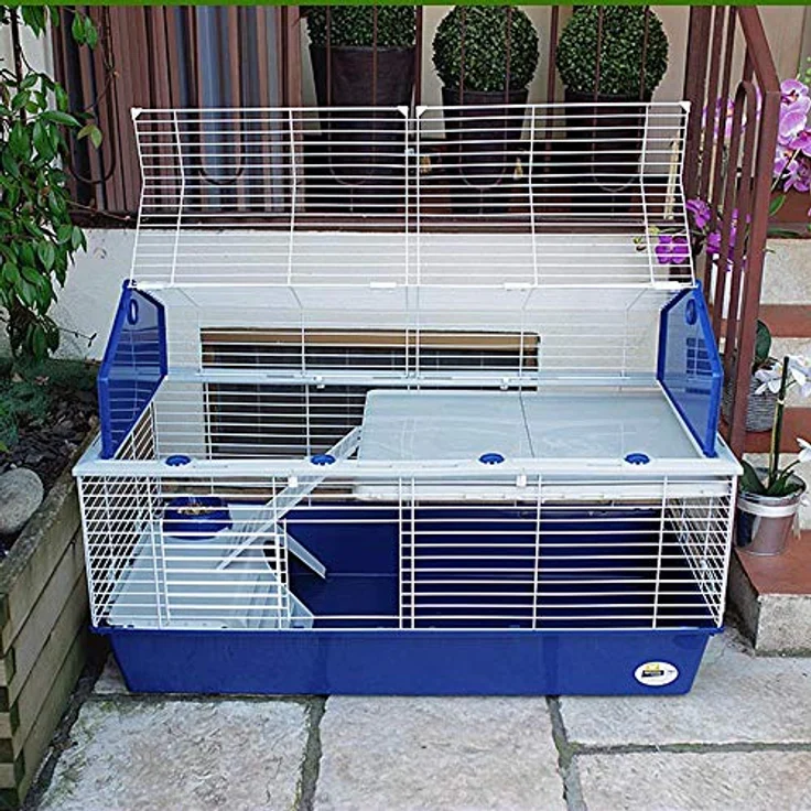 Ferplast Hasenheim für Kleintiere und Hasen, BARN 120, 2 Etagen, Dach zum Öffnen, Zubehör und Aufkleber Inklusive – Bild 5