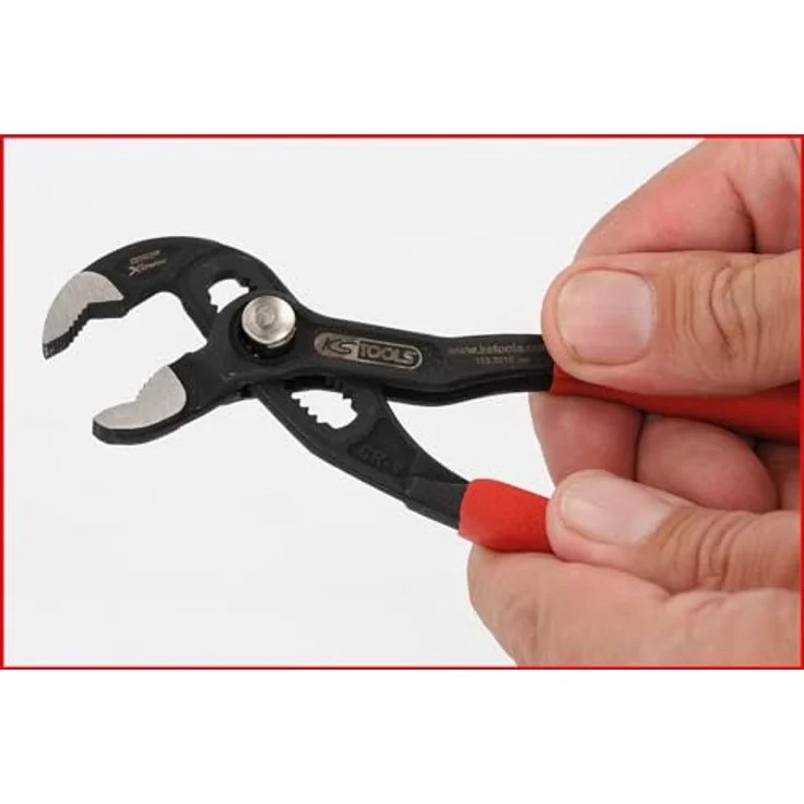 KS Tools 115.2015 Wasserpumpenzange 128mm, mit Druckknopfverstellung und tauchisoliertem Griff, Chrom Vanadium Stahl, max. Zangenöffnung 50mm – Bild 4