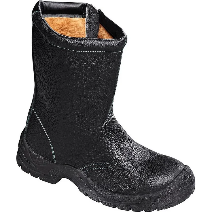 teXXor Zipper S3 Sicherheitsschuh, hochwertiges Rindleder in grün mit Stahlkappe und Durchtritthemmung