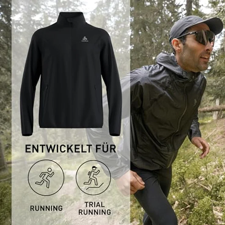 Odlo Essential Light Jacke Schwarz 2XL Mann - Wasserabweisend, windabweisend, reflektierende Details – Bild 6