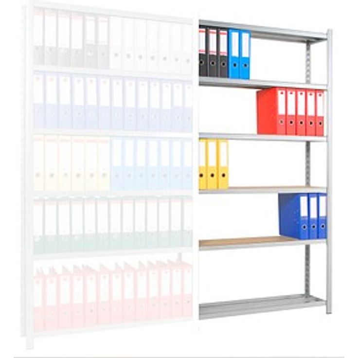 Manorga Anbau-Schwerlastregal EPSILINE ASZ2210606SAAA099, silber, 100 x 60 x 228 cm, 6 Fachböden mit 235 kg Tragkraft pro Boden, erweiterbar