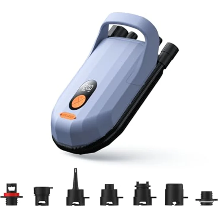 AIRBANK WHALE SHARK Pro Elektrische Luftpumpe mit 7800 mAh Akku, 20 PSI, Doppelmotor, wiederaufladbar für SUP, Kajaks und Zelte (light purple) – Bild 1
