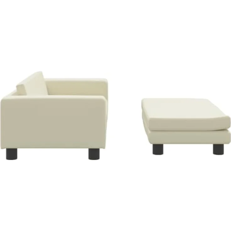 vidaXL Hundebett, Hundekissen mit Verlängerung für extra Schlafbereich, Hundesofa Hundecouch für kleine Hunde Haustiere, Haustierbett Katzenbett, Creme Kunstleder – Bild 4