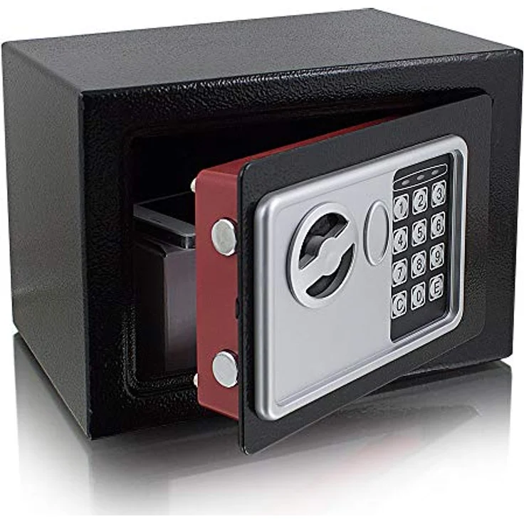 MS-Point Mini-Tresor, elektronischer Wandtresor mit robustem Design, 230mm x 170mm x 170mm, Schwarz – Bild 1