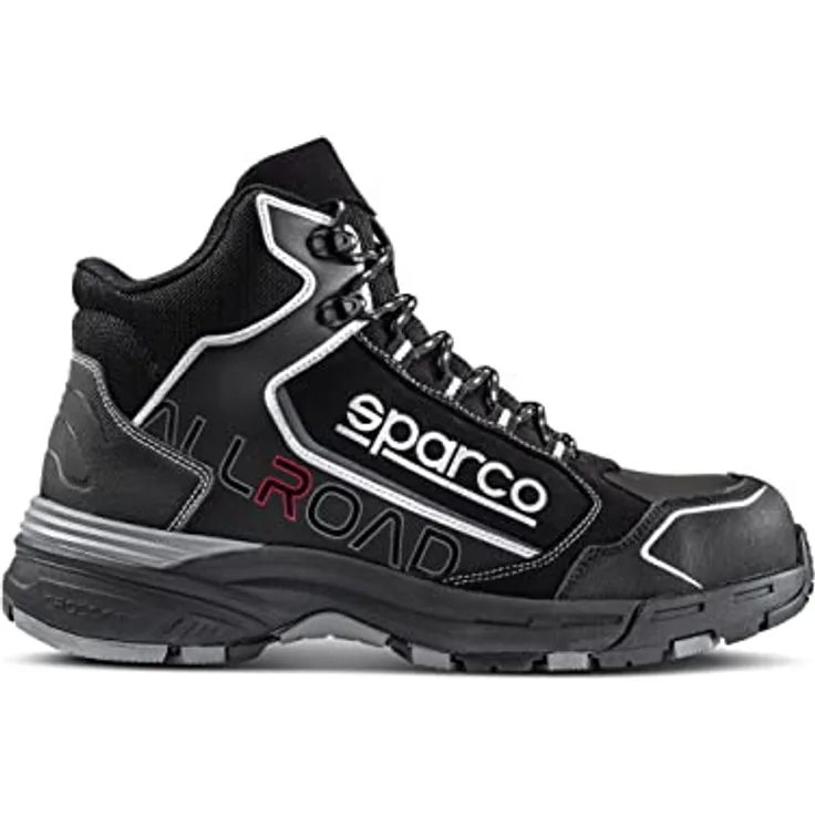 sparco Okayama S3 SRC Sicherheitsschuh, extrem leicht, metallfrei, wasserabweisendes Mikrofaser, Crossgrip Gummi Sohle