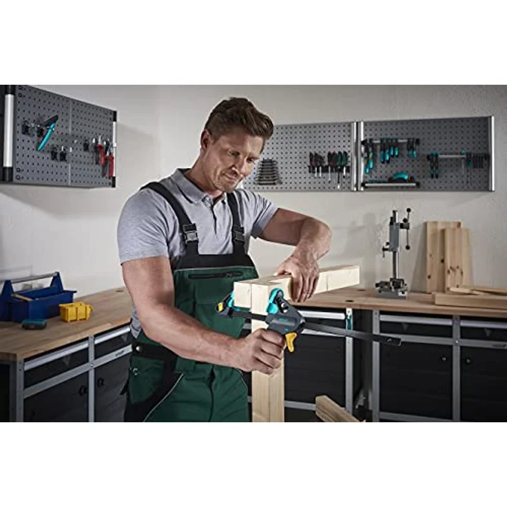 wolfcraft EHZ 65-300 mm Einhandzwinge PRO 3457000 | Kraftvolle Zwinge für professionelle Arbeiten zum Spannen von Werkstücken mit nur einer Hand | Spannkraft: 90 kg - Spannweite: 300 mm – Bild 2