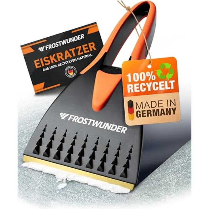 FROSTWUNDER - Eiskratzer Messingklinge [Made in Germany] - 100% recycelter Eiskratzer Auto Messingklinge - Langlebiger Auto Eiskratzer - Blitzschneller Messing Eiskratzer - Scheibenkratzer Auto Stabil - Preisvergleich